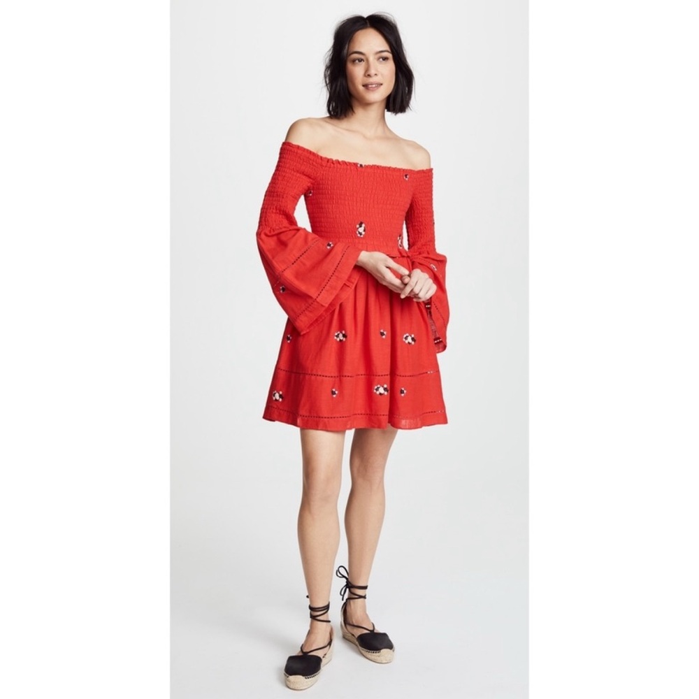 Free People Counting Daisies Embroidered Dress